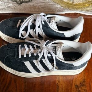 adidas Black & White Suede platform Sneakers